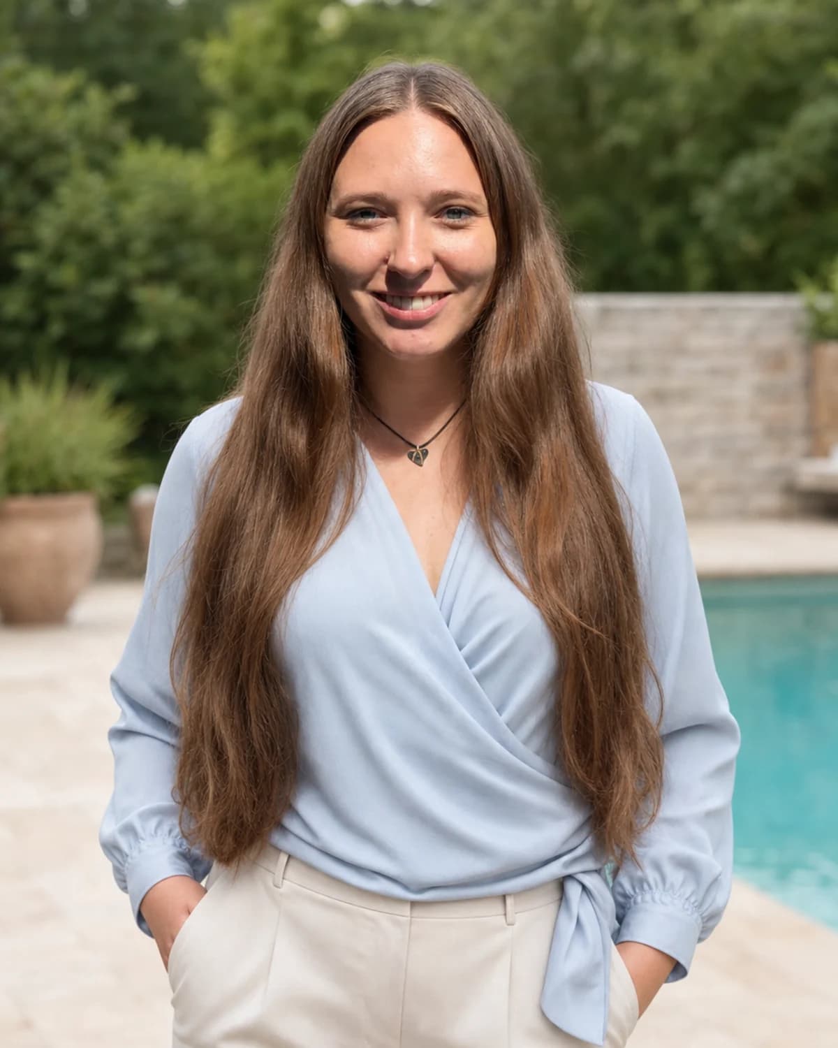 Porträt von Joelyn Ruch, Inhaberin von Pool-Delight